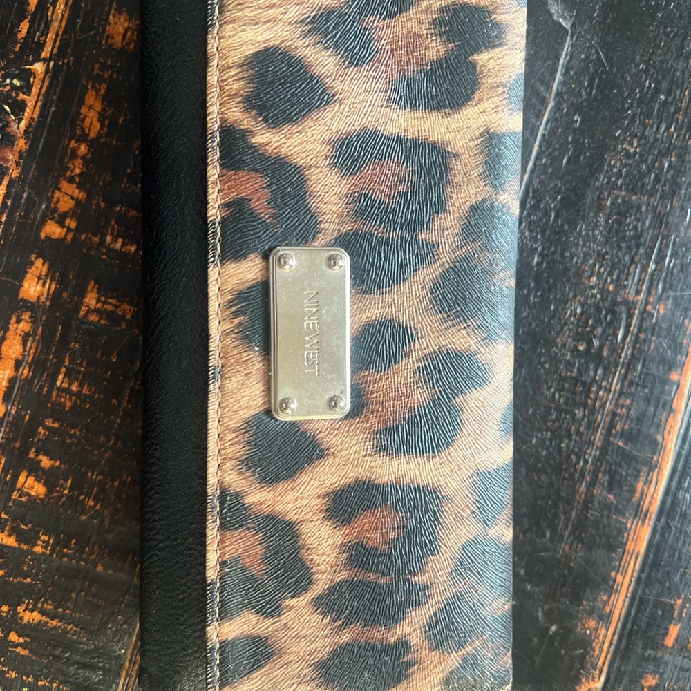 Nine West Animal Print Clutch with Black Trim
